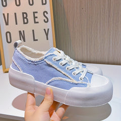 Women's Non Slip Canvas Shoes Breathable Low Top Flat Shoes