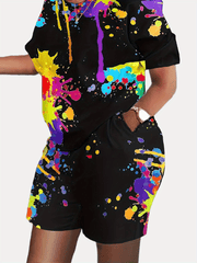 Casual 2-Piece Set: T-shirt & Workout Shorts for Women