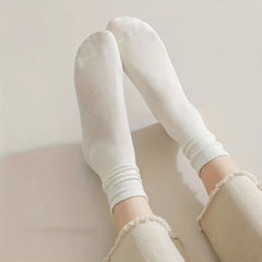 6 Pairs All-match Solid Socks Women's Stockings & Hosiery