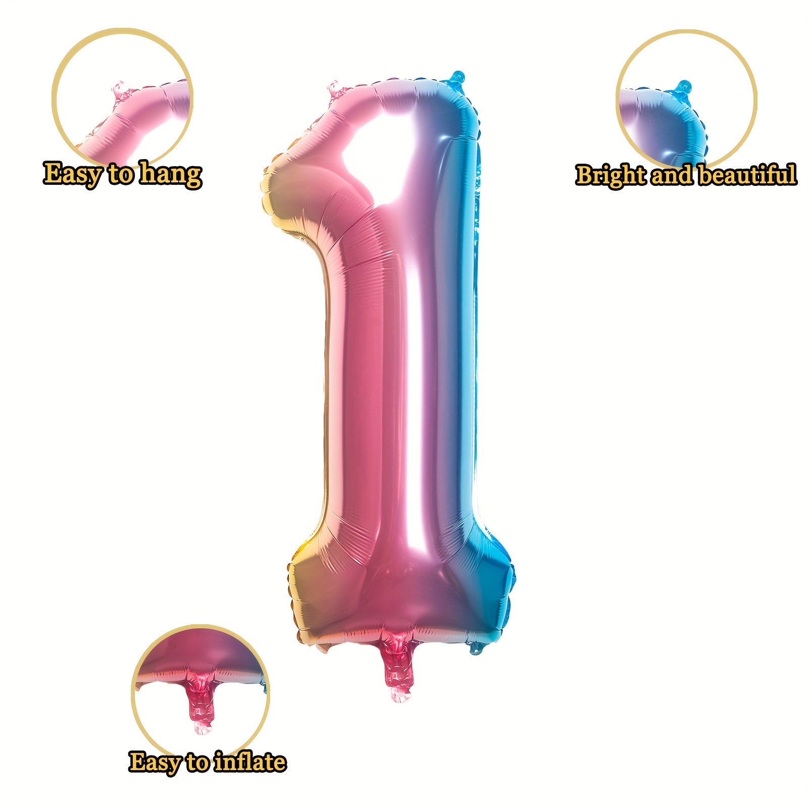 81 28cm Rainbow Number Balloon Party Supplies