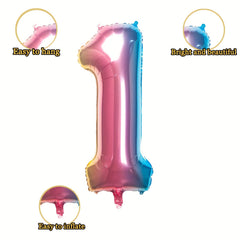 81 28cm Rainbow Number Balloon Party Supplies