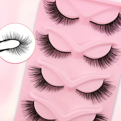 5 Pairs Cat Eye Eye Lengthening Natural Fluffy Mink False Eyelashes