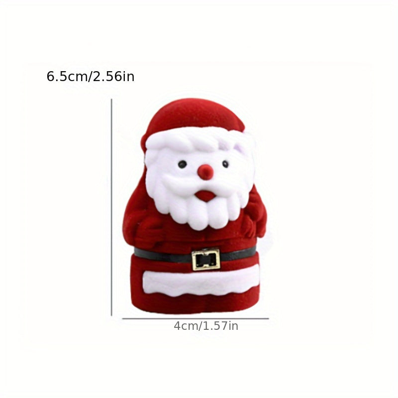 Red Santa Jewelry Box Christmas Proposal Ring Box Decoration