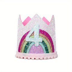 Felt Rainbow Birthday Party Crown 1st 2nd 3rd Happy Birthday Decor