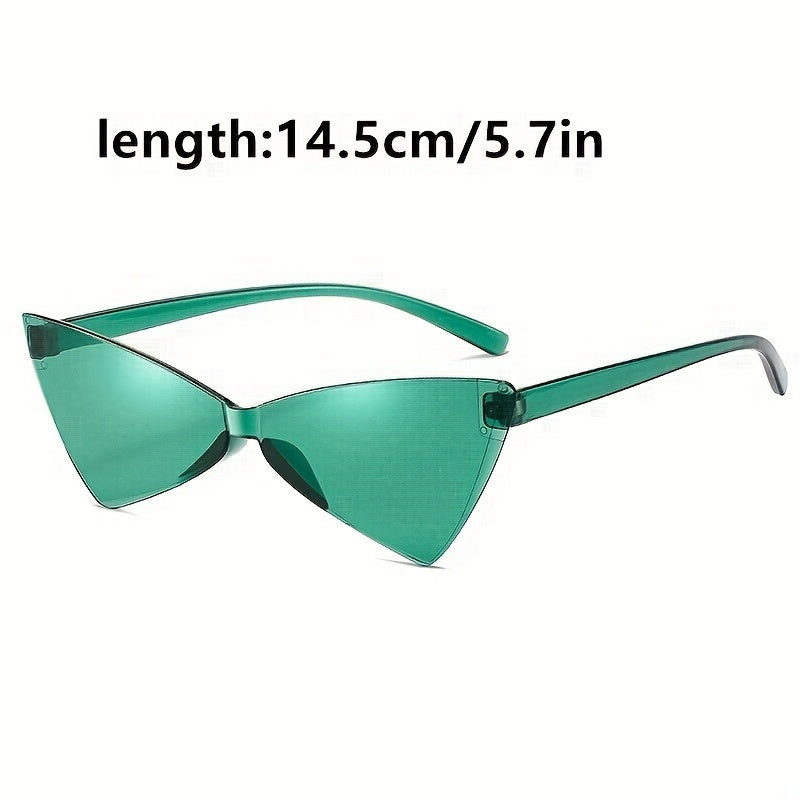 Clear Triangle Frame Sunglasses Y2K Solid One piece Glasses UV400