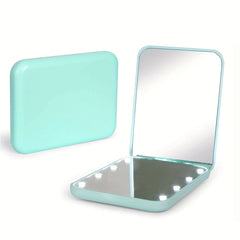 LED Compact Travel Makeup Mirror Magnifying Mirror With Light Purse Mirror