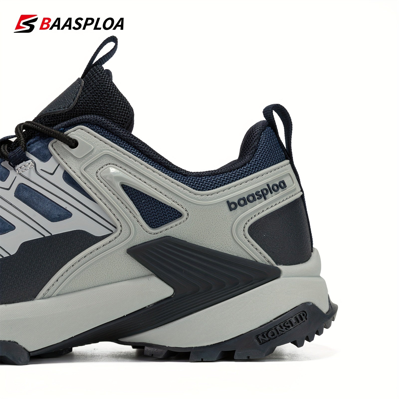 Baasploa Men's Hiking Shoes Comfy Non Slip Sneakers for Outdoor Activities