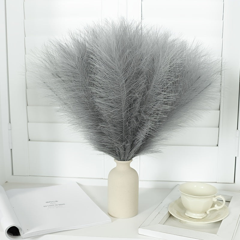 12pcs Boho Faux Pampas Grass Reed Branches for Home Decor and Weddings