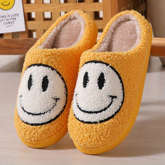 Women's Smiling Face Pattern Plush House Slippers
