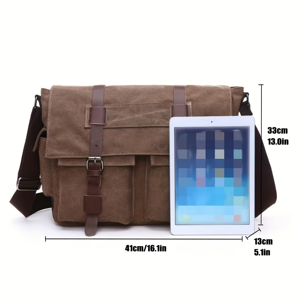 Large Capacity Canvas Messenger Bag for Men