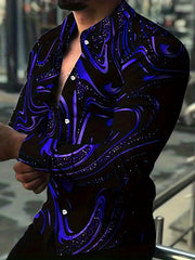 Abstract Print Button Up Shirt