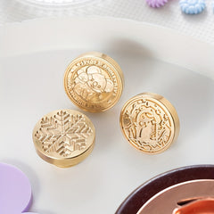 4 Leaf Clover Seal Stamp Fire Lacquer Brass With Handle