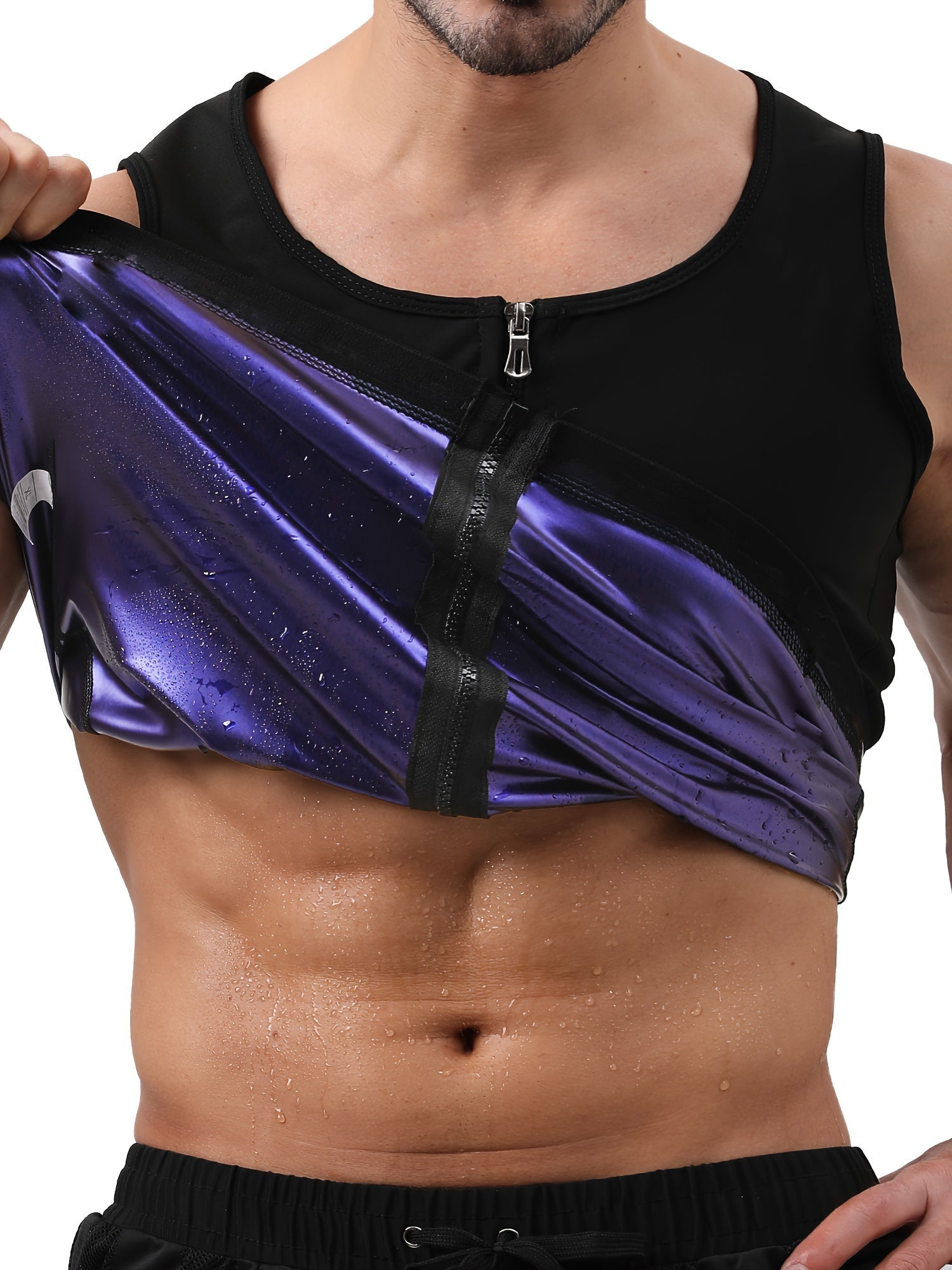 Men's Sweat Sauna Vest Compression Sleeveless Coat For Workout Fitness Gym