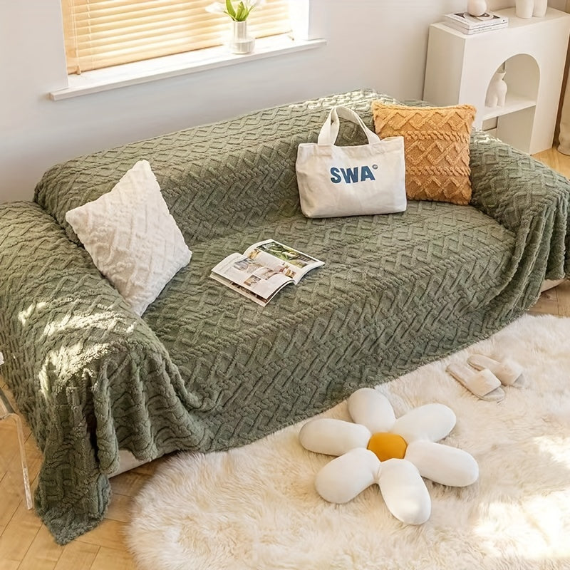 Soft Plush Sofa Slipcovers Anti Scratch Cushion Cover Home Decor