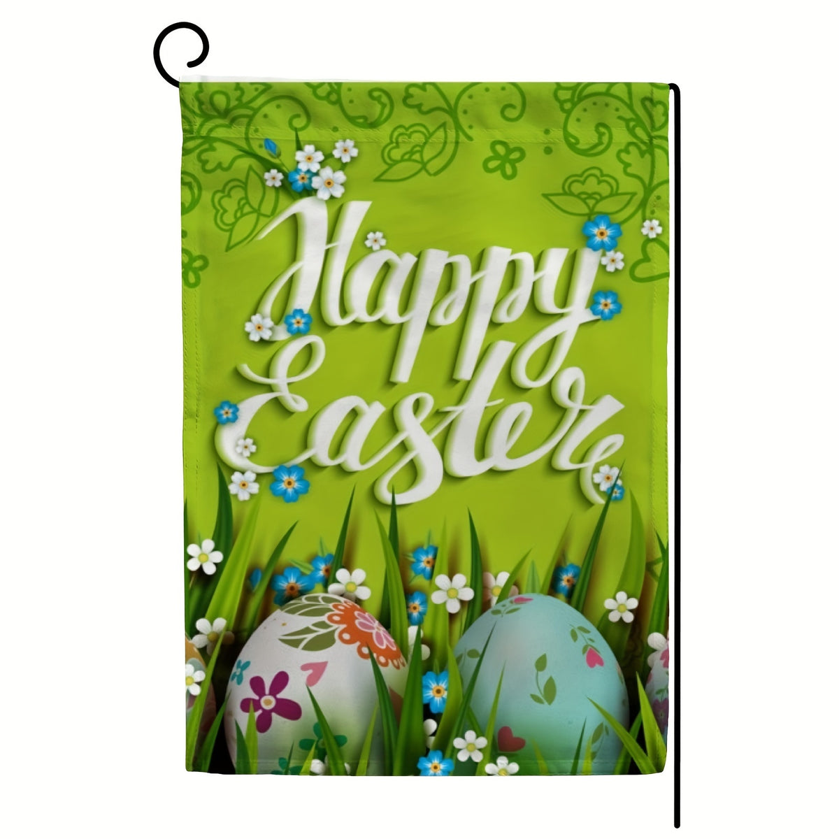 Easter Garden Flag Rabbit Floral Flowers Hello Welcome Spring House Flags