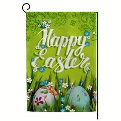 Easter Garden Flag Rabbit Floral Flowers Hello Welcome Spring House Flags
