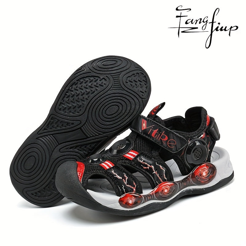 FANGFIUP Boys Sports Sandals Breathable Non-slip Sandals