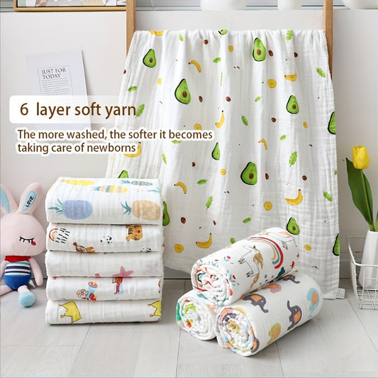 6 Layer Cotton Muslin Blanket Soft Breathable Throw Blanket