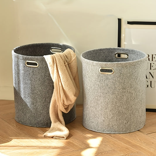 Large Capacity Solid Laundry Bag Portable Double Handle Foldable Storage Bucket