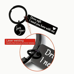 Drive Safe Keychain For Boyfriend Be Careful Driving Laser Engraved Key Chain