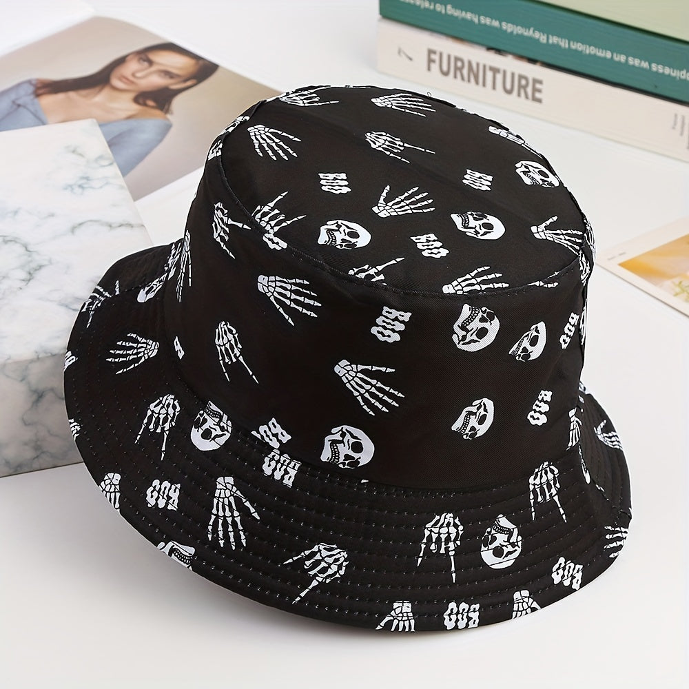 1pc Printed Multicolor Bone Bucket Hat