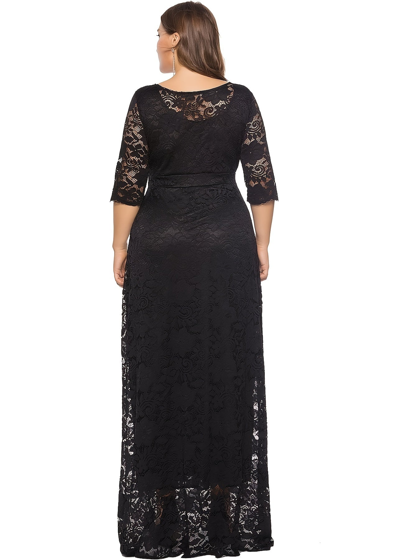  Floral Lace Sleeve Bridesmaid Dress