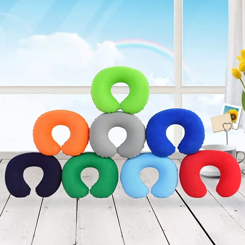 1pc Inflatable U Shaped Pillow for Outdoor Travel