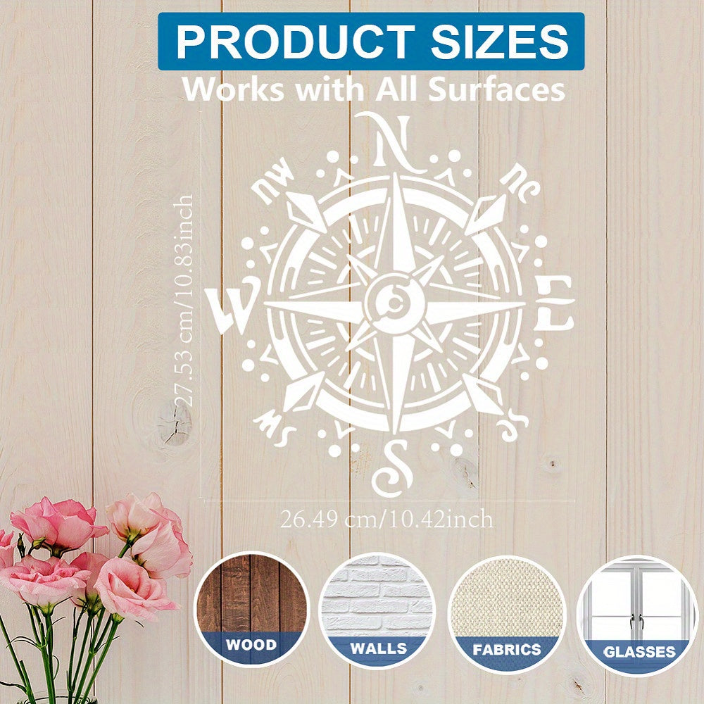 Compass Stencil 29 Large Compass Rose Stencil Template with Paint Brush