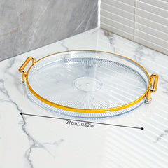 Creative Round Tray Modern Tea Tray Dessert Tray Decorative Plastic Tray