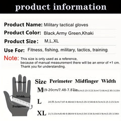 Men's Fingerless Tactical Gloves For Combat M L XL