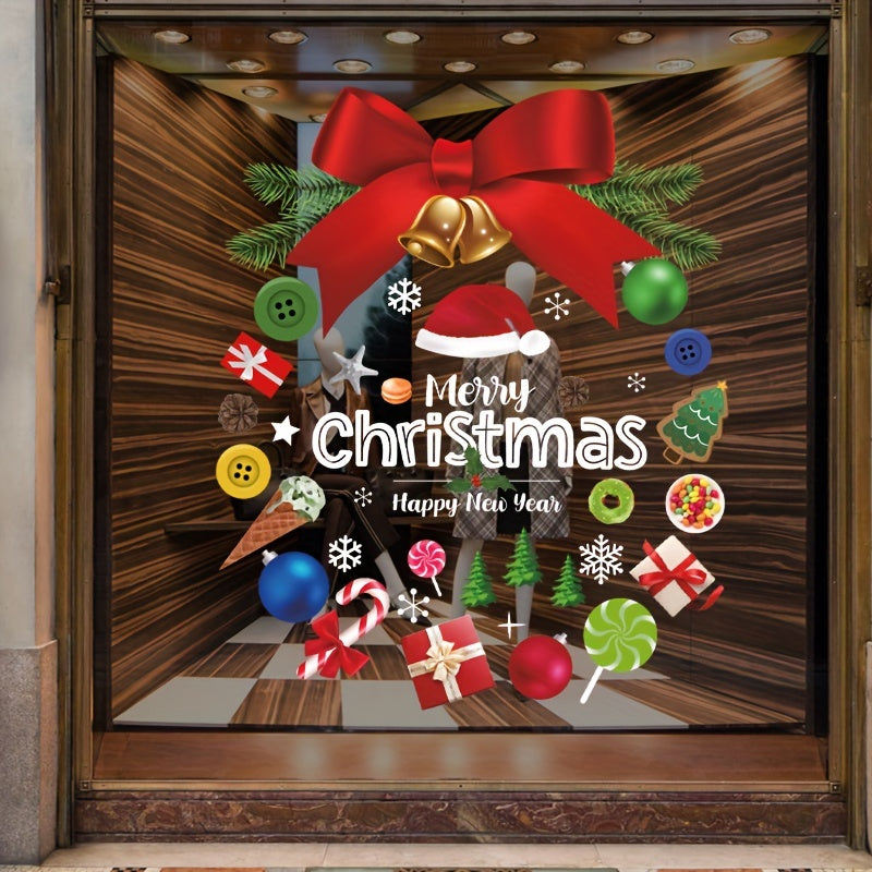 Christmas Wall Stickers Doors Windows Decorations Art Decor Bedroom Living Room