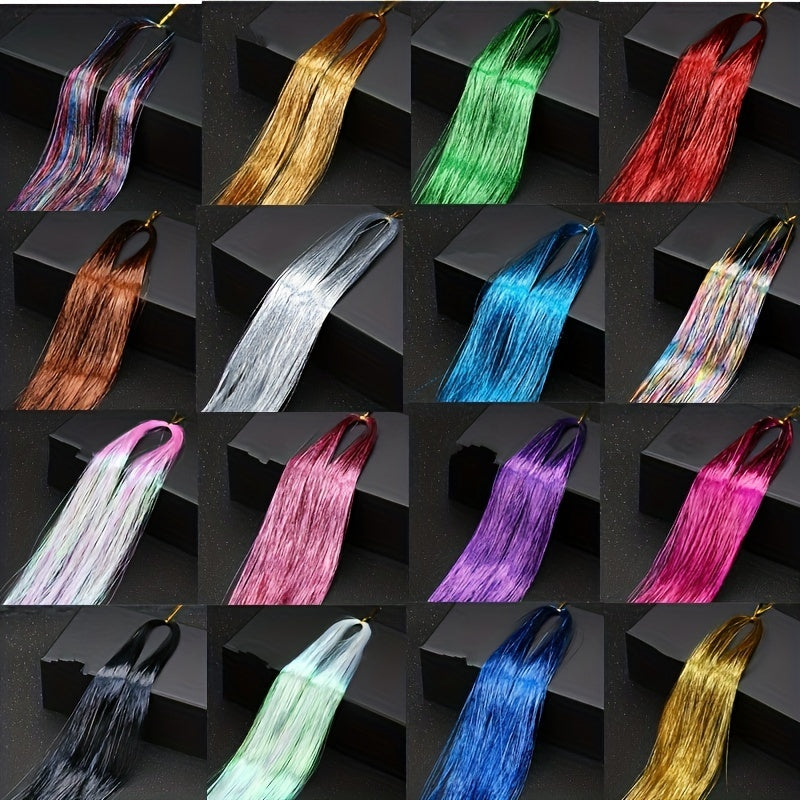 Sparkling Laser Hair Tinsel Extensions for Parties