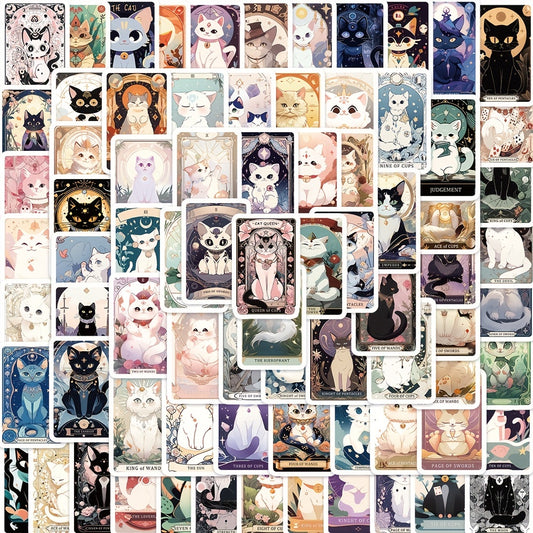 78pcs Cartoon Cat Tarot Series Stickers DIY Creative