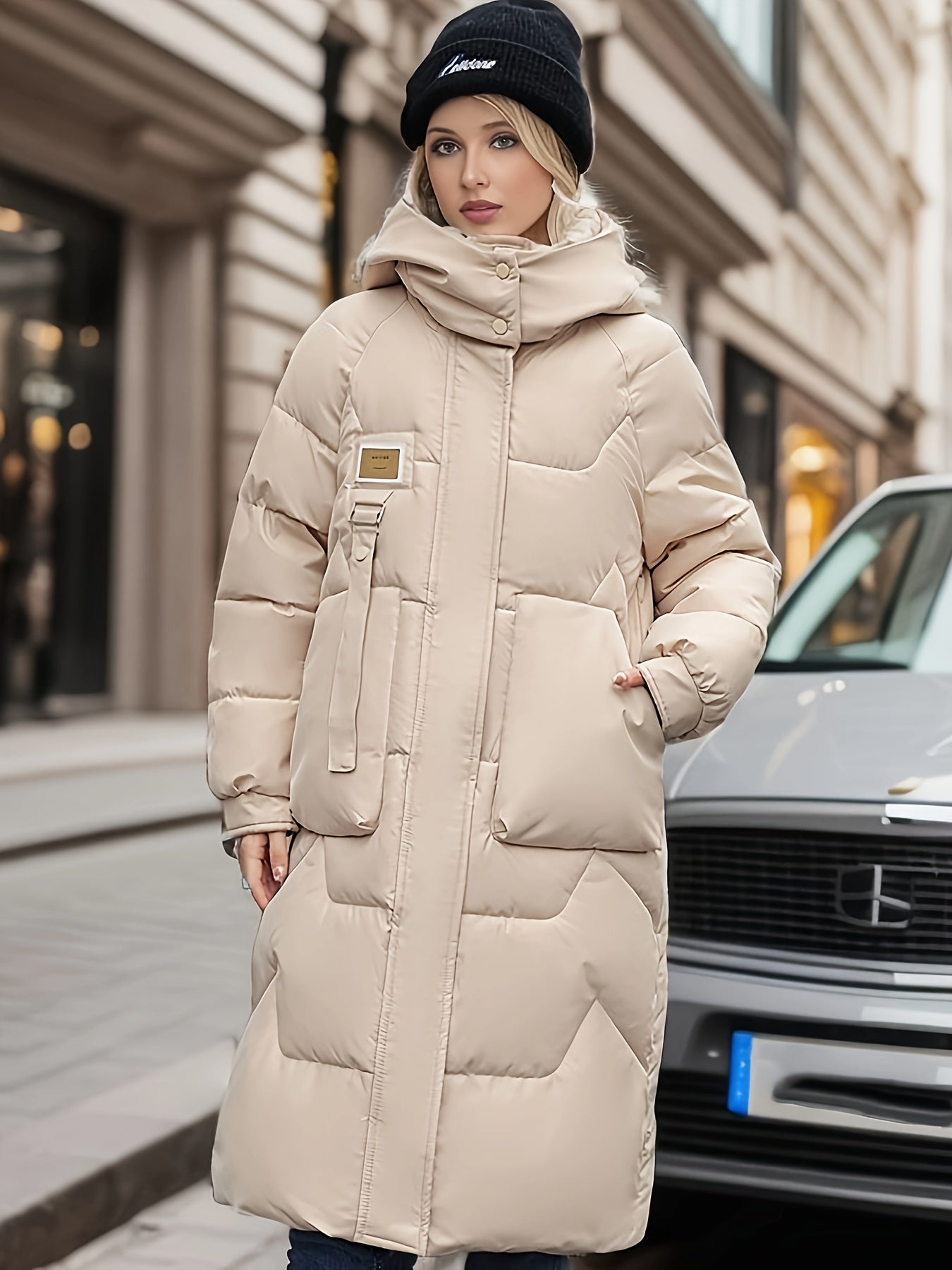 Women's Long Puffer Jacket Hood Winter Warm Outdoor Coat