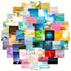 50pcs Inspirational Quotes Laptop Waterproof Vinyl Positive Stickers Easter