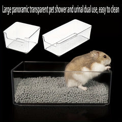 Transparent Extra Large Hamster Bathroom with Urinal and Bath Tub