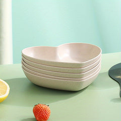 5pcs Heart Shaped Serving Tray Fruit Plate Snack Plate Kitchen Supplies