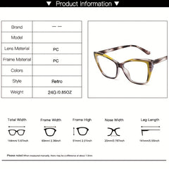 Light Blocking Glasses Cat Eye Clear Lens Computer Glasses