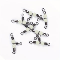 10pcs Luminous Beads Cross Line Rolling Swivel Fishing Accessories