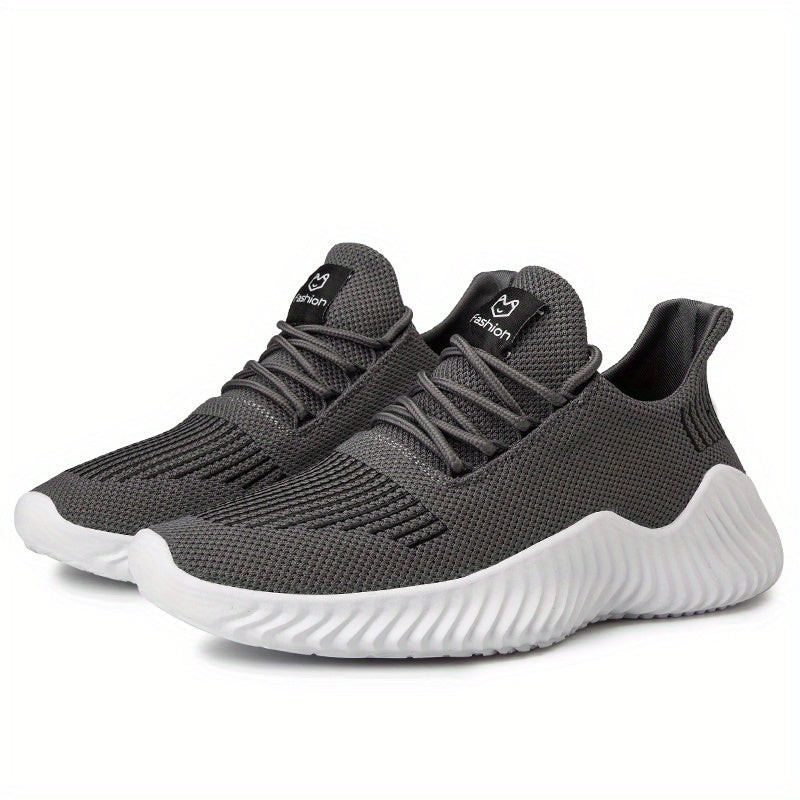 Men's Lace Up Knit Sneakers Casual Walking Shoes