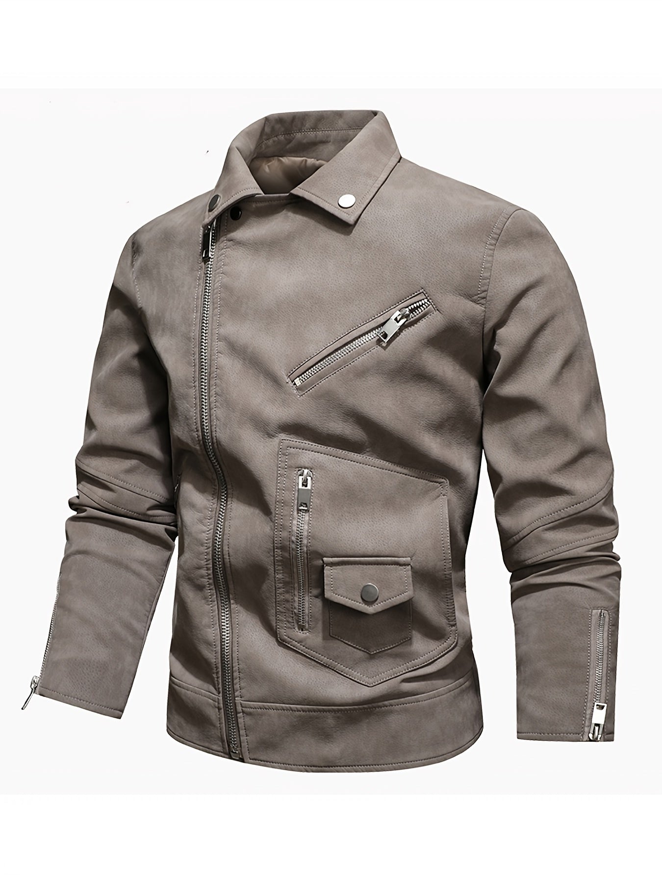 Men's Winter PU Leather Zipper Jacket