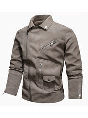 Men's Winter PU Leather Zipper Jacket