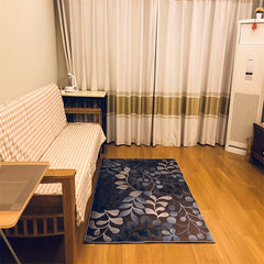 Modern Leaf Print Area Rugs Soft Carpet Easy Maintenance Washable