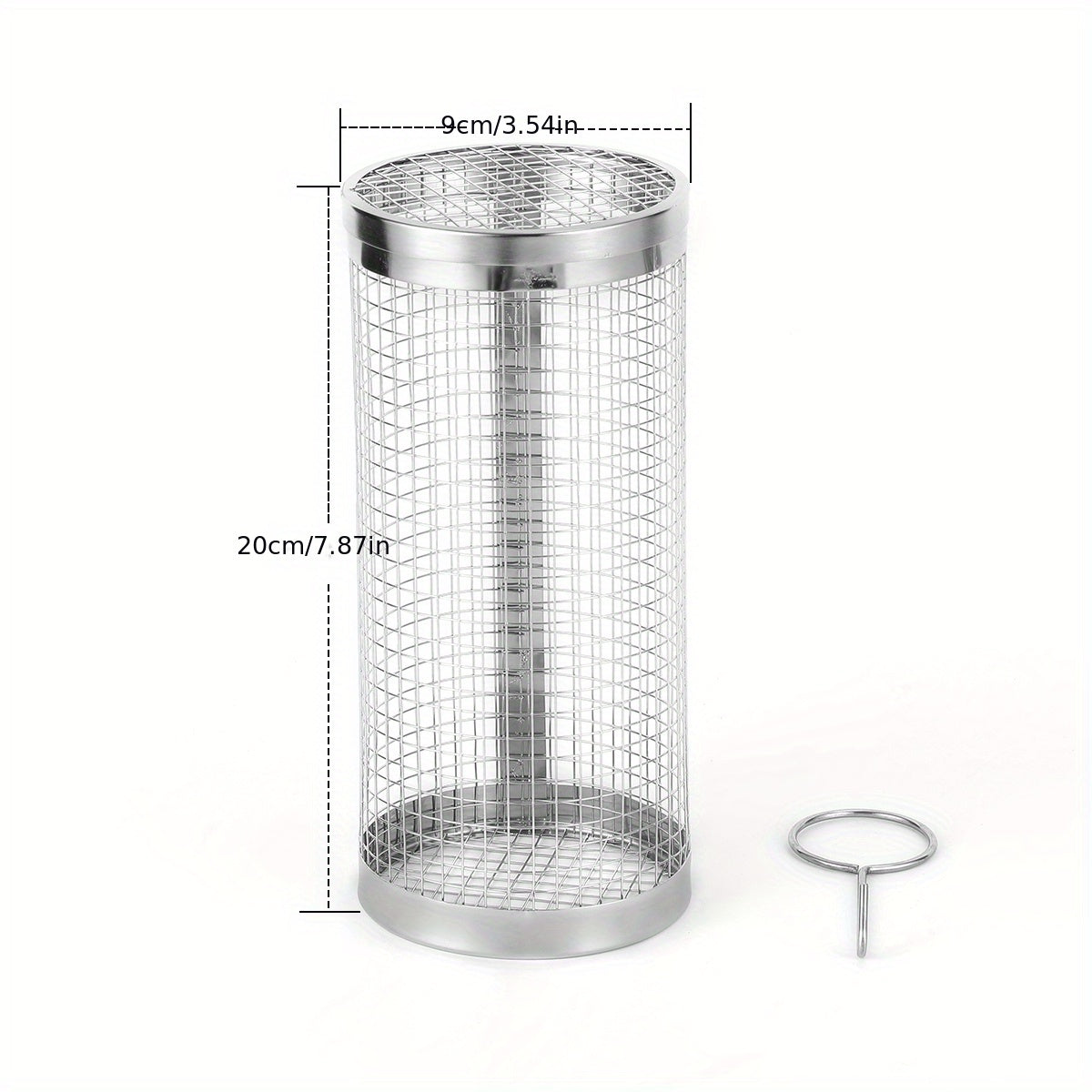 Stainless Steel Rolling Grill Basket for Vegetables and Fish