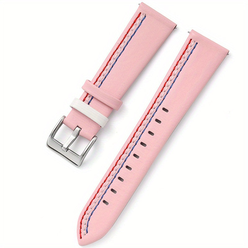 Colorful Leather Watch Strap Spring Bars 20mm22mm