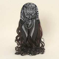Paisley Print Bandana Classic Square Scarf Neckerchief Hair Accessories