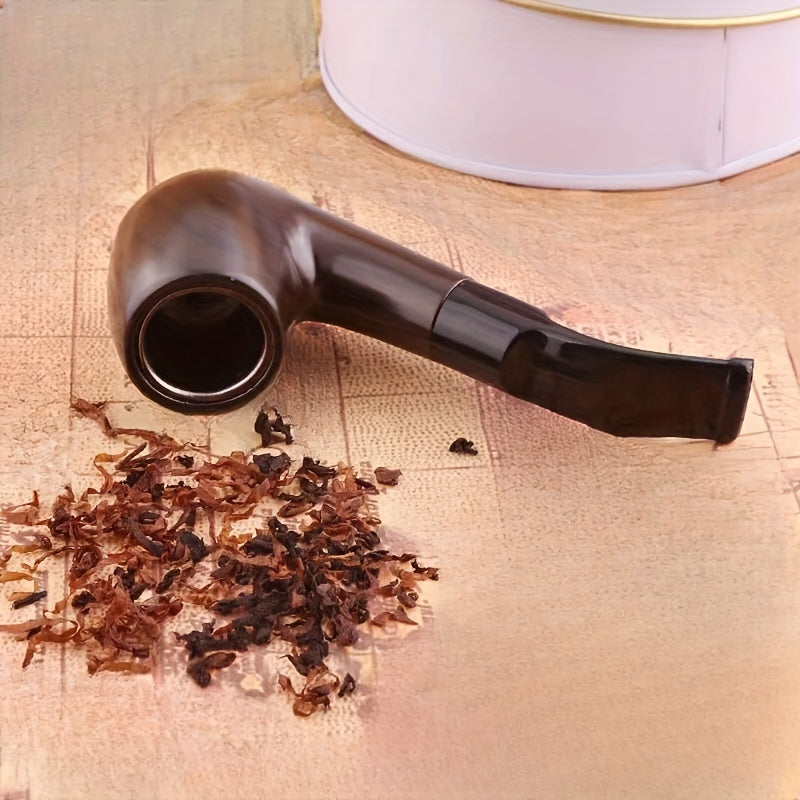 Resin Solid Wood Carved Smoking Tube Curved Handle Wooden Smoking Tube