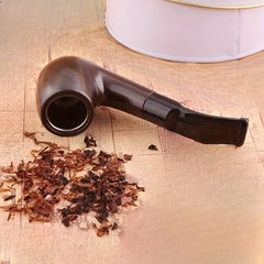 Resin Solid Wood Carved Smoking Tube Curved Handle Wooden Smoking Tube