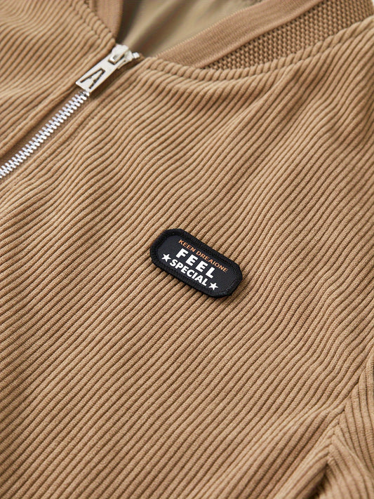 Men's Corduroy Varsity Jacket College Windbreaker