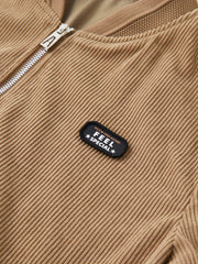 Men's Corduroy Varsity Jacket College Windbreaker